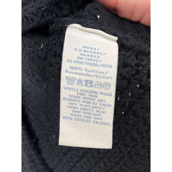 Boden Black Chunky Thick Knit‎ Sweater Jacket Cardigan Patch Pockets Size 8 - Picture 4 of 7